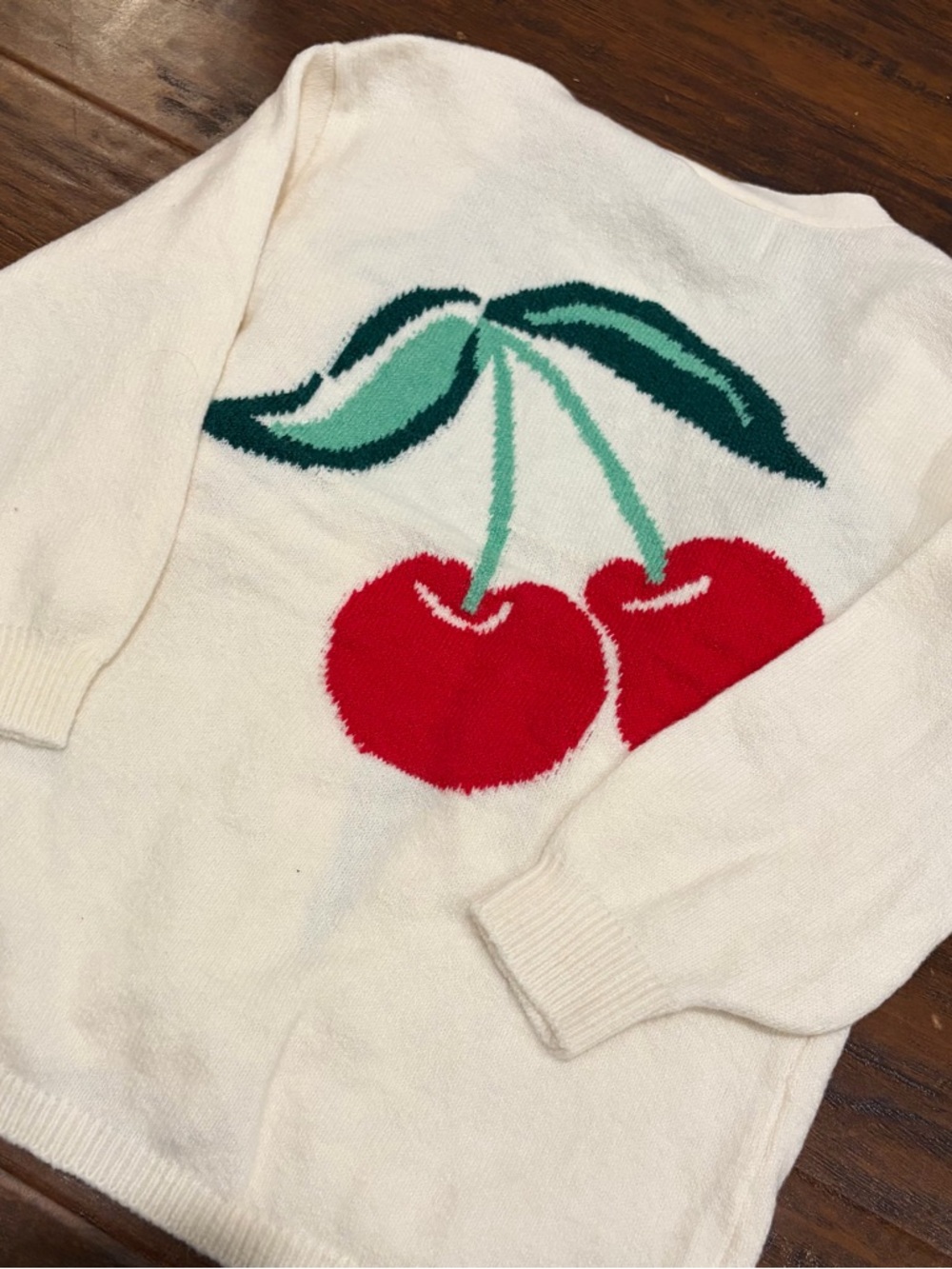OLD NAVY SoSoft Open-Front Cherry Graphic Sweater for Toddler Girls-NWT 5T - Picture 5 of 7
